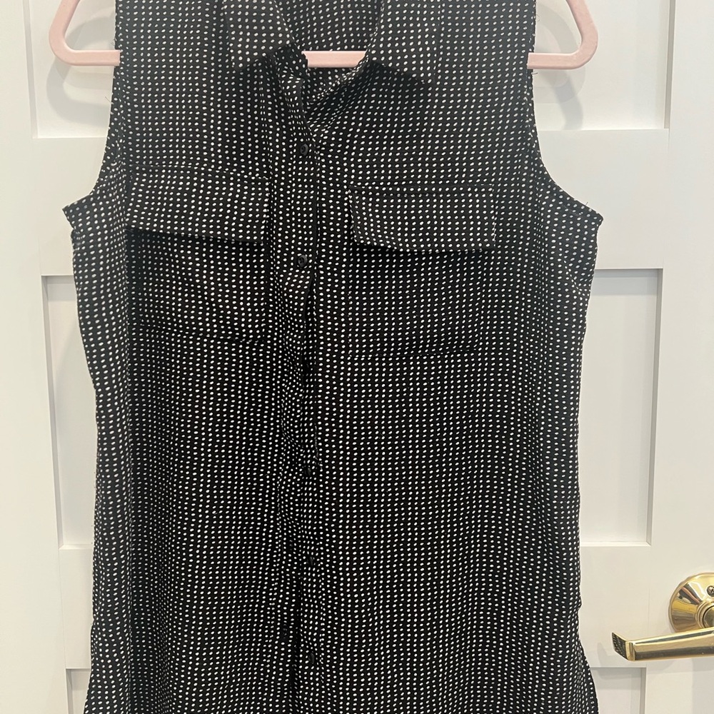 Adrianna Papell Black and White Button Down Shirt